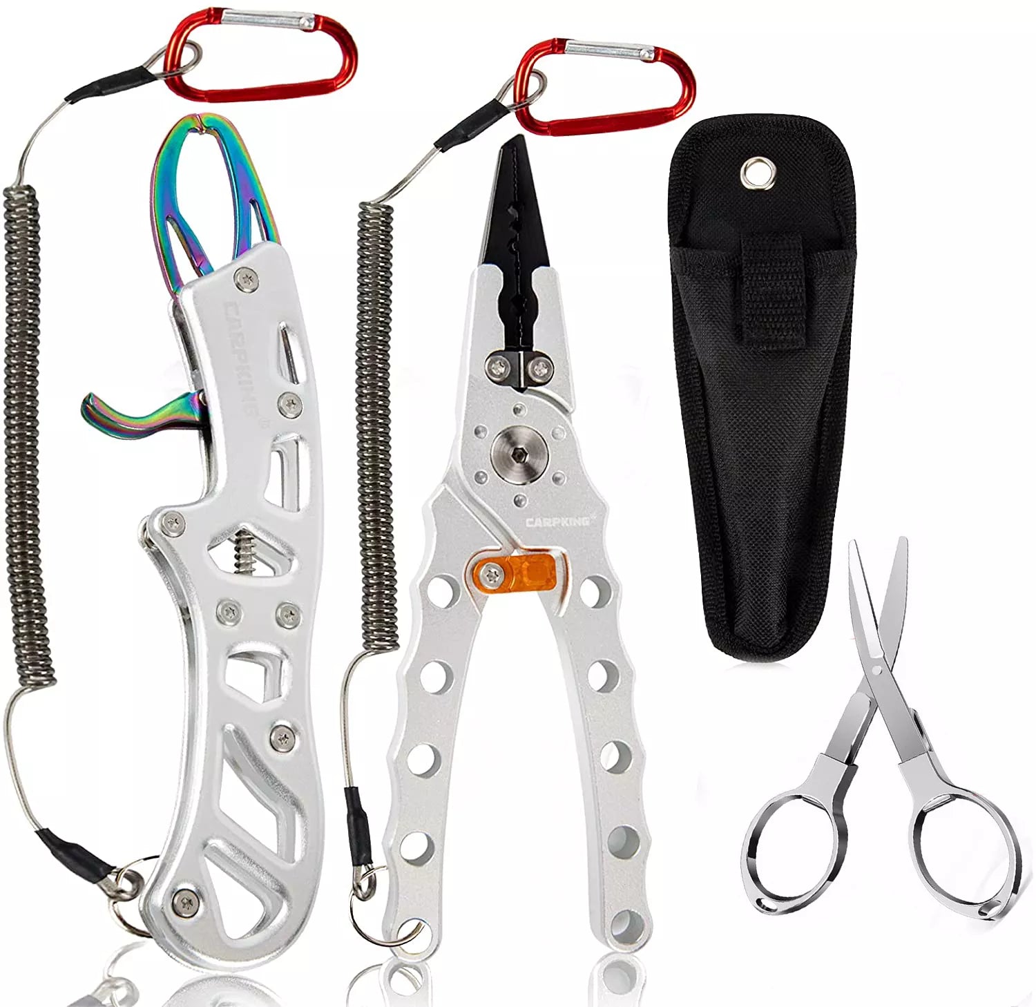Aluminum Fishing Multi-Tool Set – Pliers, Scissors, Hook Remover